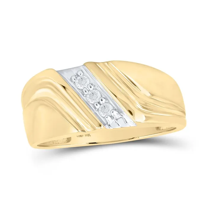gndatlanta 10k Yellow Gold Round Diamond Wedding Single Row Band Ring 110 Cttw Rings