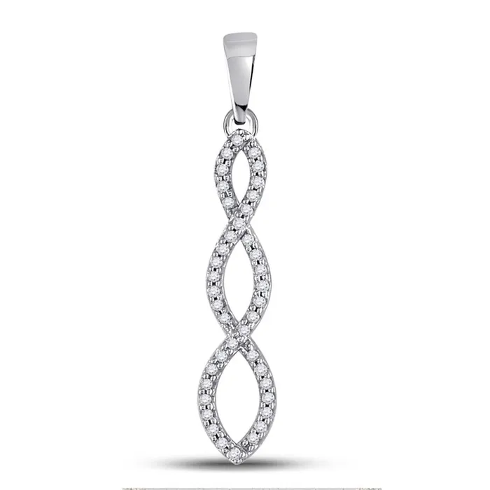 gndatlanta 14k White Gold Round Diamond Twist Fashion Pendant 18 Cttw Necklaces gndatlanta 14k White Gold Round Diamond Twist Fashion Pendant 18 Cttw Necklaces