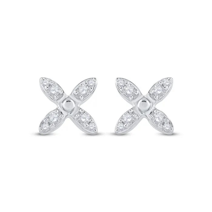gndatlanta 14k White Gold Round Diamond X Fashion Earrings 14 Cttw Earrings