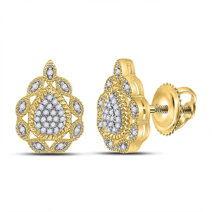 gndatlanta Earrings 10k Yellow Gold Round Diamond Teardrop Earrings 16 Cttw gndatlanta Earrings 10k Yellow Gold Round Diamond Teardrop Earrings 16 Cttw