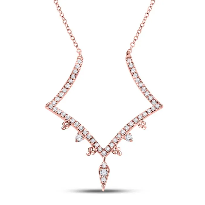 gndatlanta Necklaces 14k Rose Gold Round Diamond Fashion Necklace 14 Cttw gndatlanta Necklaces 14k Rose Gold Round Diamond Fashion Necklace 14 Cttw