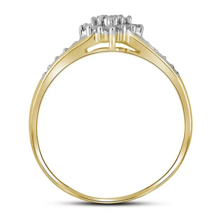 gndatlanta Rings 10k Yellow Gold Round Diamond Cluster Ring 110 Cttw