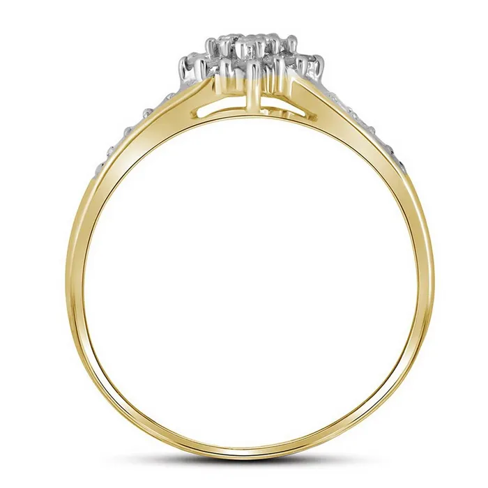 gndatlanta Rings 10k Yellow Gold Round Diamond Cluster Ring 110 Cttw