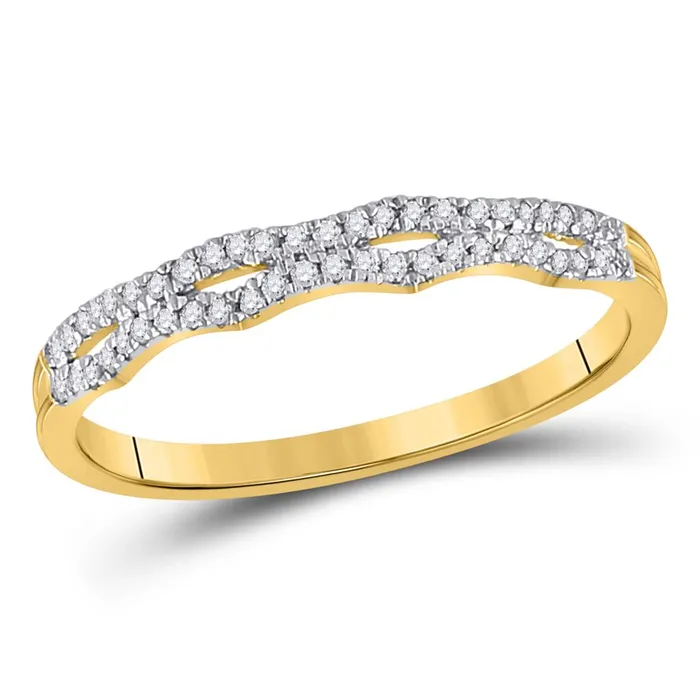 gndatlanta Rings 10k Yellow Gold Round Diamond Stackable Band Ring 18 Cttw