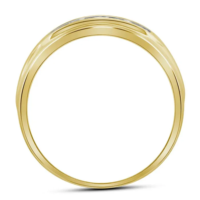 gndatlanta Rings 10k Yellow Gold Round Diamond Wedding 5Stone Band Ring 110 Cttw
