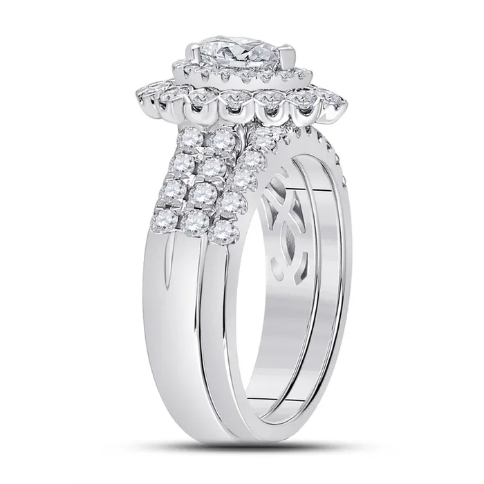 gndatlanta Rings 14k White Gold Pear Diamond Bridal Wedding Ring Set 178 Cttw Certified