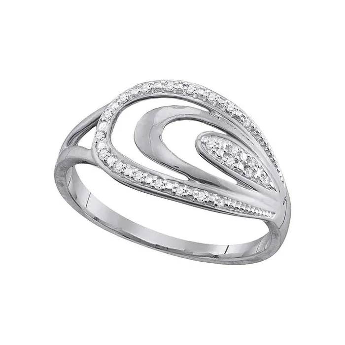 gndatlanta Rings 14k White Gold Round Diamond Oval Fashion Ring 120 Cttw