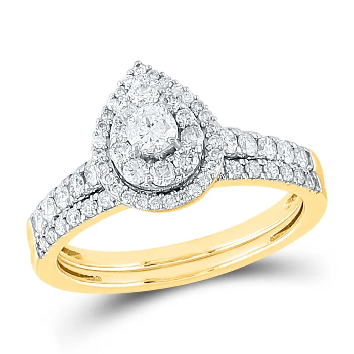 gndatlanta Rings 14k Yellow Gold Round Diamond Bridal Wedding Ring Set 34 Cttw