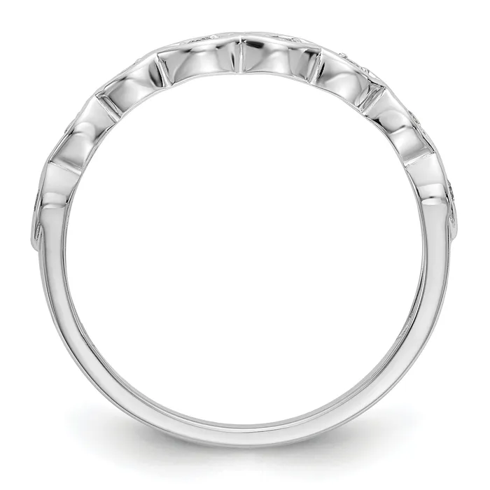 Goldia 008ct CZ Solid Real 14K White Gold Wedding Band Ring Rings