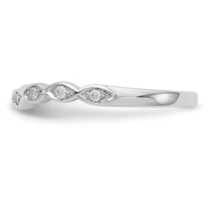 Goldia 008ct CZ Solid Real 14K White Gold Wedding Band Ring Rings