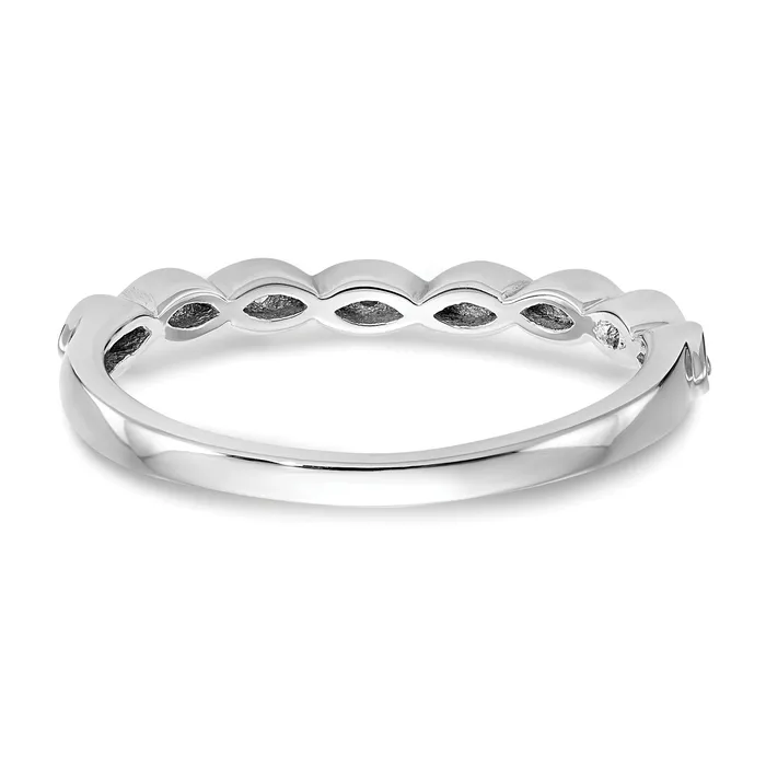 Goldia 008ct CZ Solid Real 14K White Gold Wedding Band Ring Rings