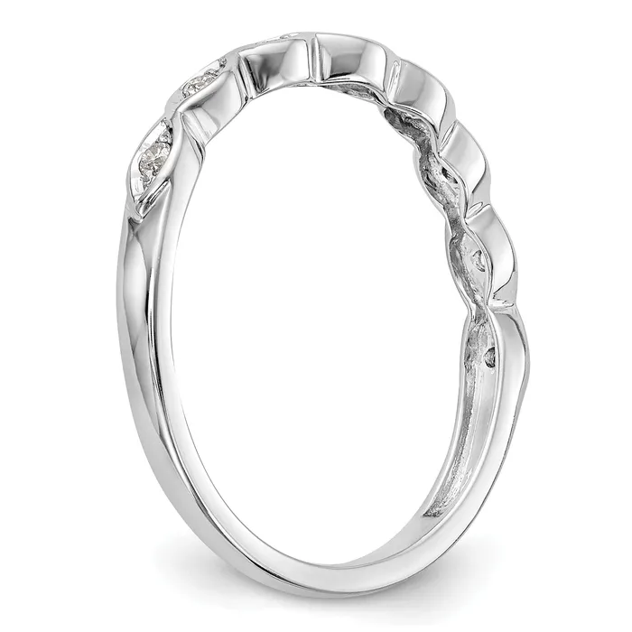 Goldia 008ct CZ Solid Real 14K White Gold Wedding Band Ring Rings