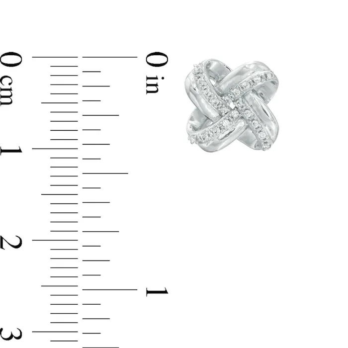 Goldia 01 CT TW Diamond Love Knot Stud Earrings in 10K White Gold Earrings Goldia 01 CT TW Diamond Love Knot Stud Earrings in 10K White Gold Earrings