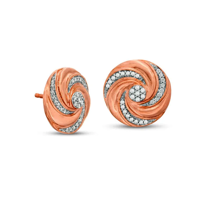Goldia 02 CT TW Composite Diamond Love Knot Stud Earrings in 10K Rose Gold Earrings Goldia 02 CT TW Composite Diamond Love Knot Stud Earrings in 10K Rose Gold Earrings