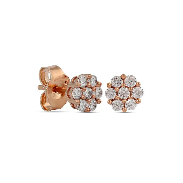 Goldia 025 CT TW Composite Diamond Flower Stud Earrings in 10K Rose Gold Earrings Goldia 025 CT TW Composite Diamond Flower Stud Earrings in 10K Rose Gold Earrings