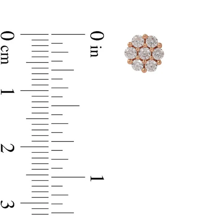 Goldia 025 CT TW Composite Diamond Flower Stud Earrings in 10K Rose Gold Earrings Goldia 025 CT TW Composite Diamond Flower Stud Earrings in 10K Rose Gold Earrings