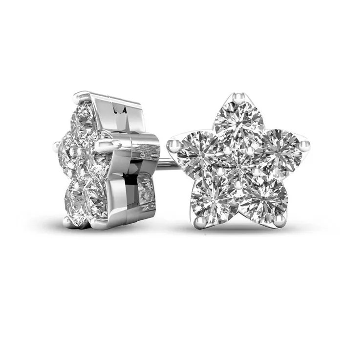 Goldia 05 CT TW Diamond Star Stud Earrings in 10K White Gold Earrings