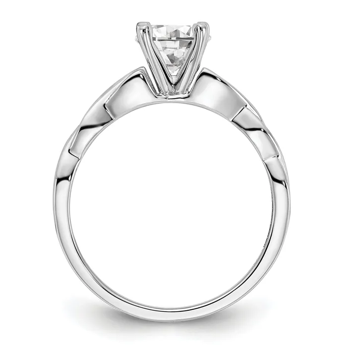 Goldia 075ct CZ Solid Real 14k White Gold Solitaire Engagement Ring Rings