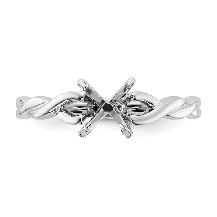 Goldia 075ct CZ Solid Real 14k White Gold Solitaire Engagement Ring Rings