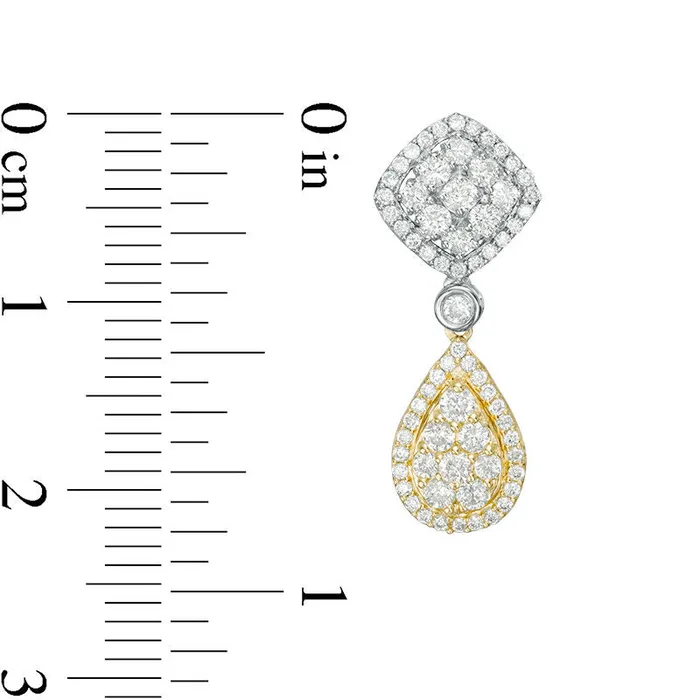 Goldia 088 CT TW Composite Diamond Frame Drop Earrings in 14K TwoTone Gold Earrings Goldia 088 CT TW Composite Diamond Frame Drop Earrings in 14K TwoTone Gold Earrings