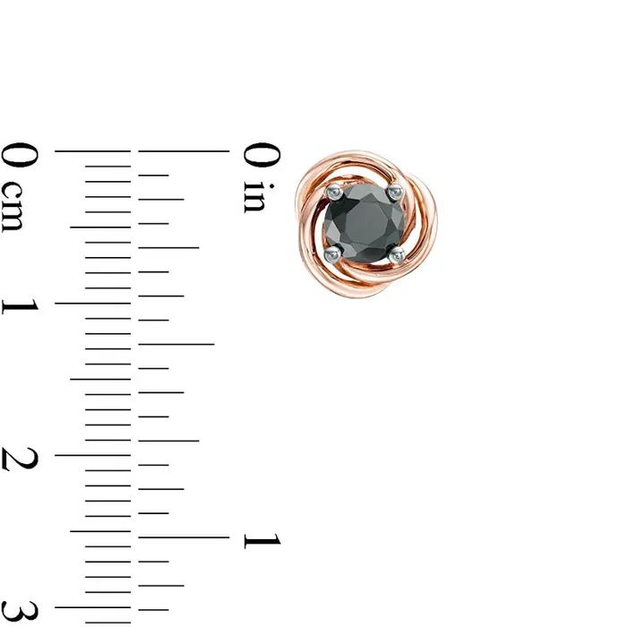 Goldia 1 CT TW Enhanced Black Diamond Solitaire Love Knot Stud Earrings in 10K Rose Gold Earrings Goldia 1 CT TW Enhanced Black Diamond Solitaire Love Knot Stud Earrings in 10K Rose Gold Earrings