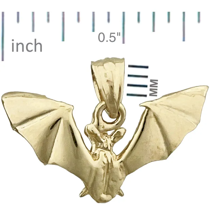 Goldia 14K Gold 3D Bat Charm Charm Necklaces