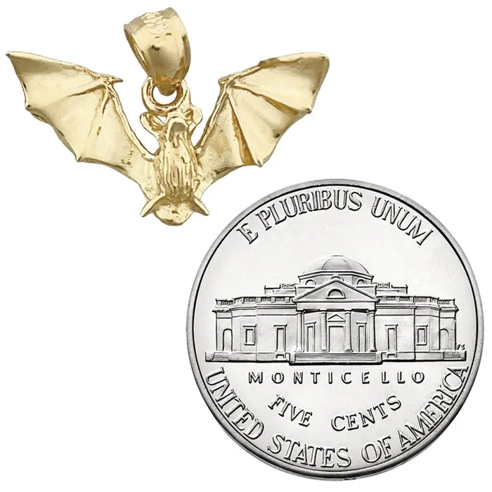 Goldia 14K Gold 3D Bat Charm Charm Necklaces