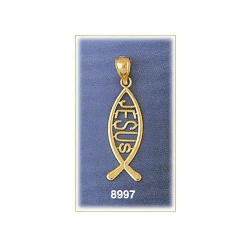 Goldia 14K Gold Ichthus Jesus Pendant PreStyled Sets