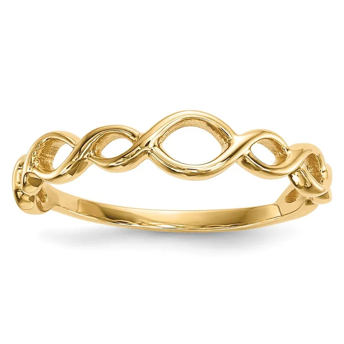 Goldia 14k Gold Polished Twisted Loops Ring Rings