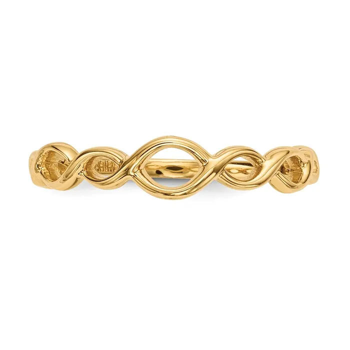 Goldia 14k Gold Polished Twisted Loops Ring Rings