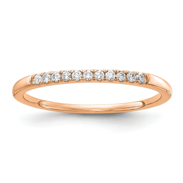 Goldia 14k Rose Gold 110 Ct Lab Grown Diamond VSSI G Wedding Band Ring Rings