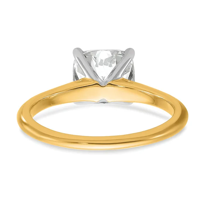 Goldia 14k Twotone 2 Ct Lab Grown Diamond VSSI G Cushion Solitare Engagement Ring Rings