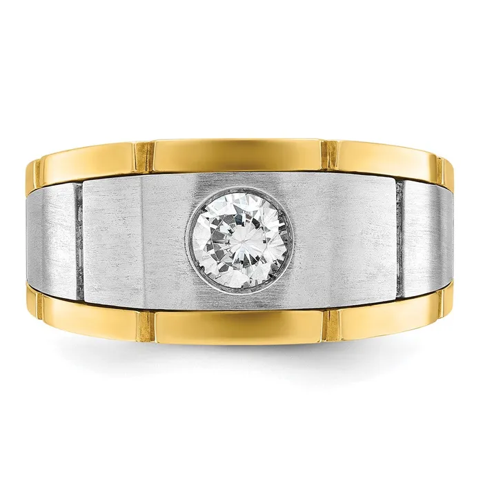 Goldia 14k Twotone Gold Mens 12 carat Diamond Complete Ring Rings