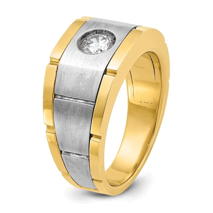 Goldia 14k Twotone Gold Mens 12 carat Diamond Complete Ring Rings