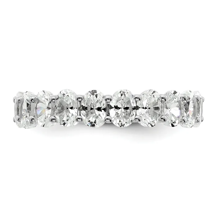 Goldia 14k White Gold 14KW Oval Lab Grown Diamond VSSI G Eternity Band Ring Rings