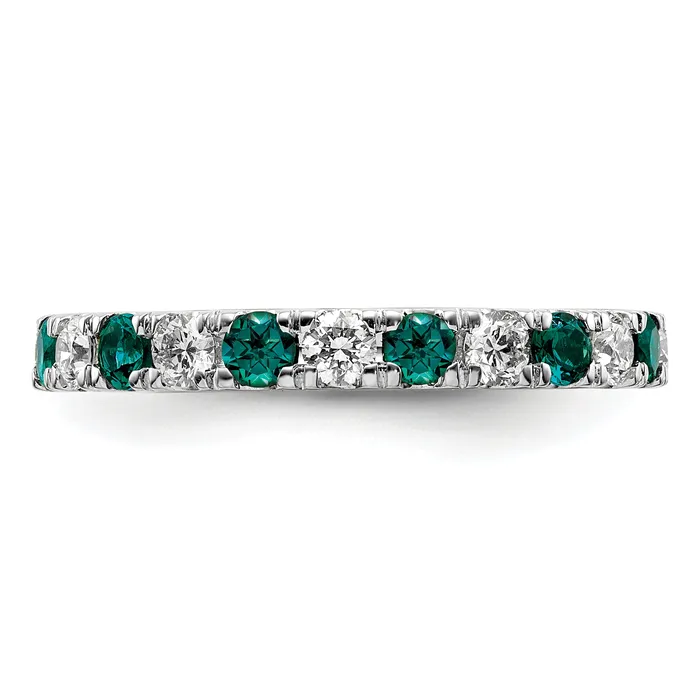 Goldia 14k White Gold 34 Ct Lab Grown Diamond VSSI G and Lab Created Alexandrite Eternity Band Ring Rings