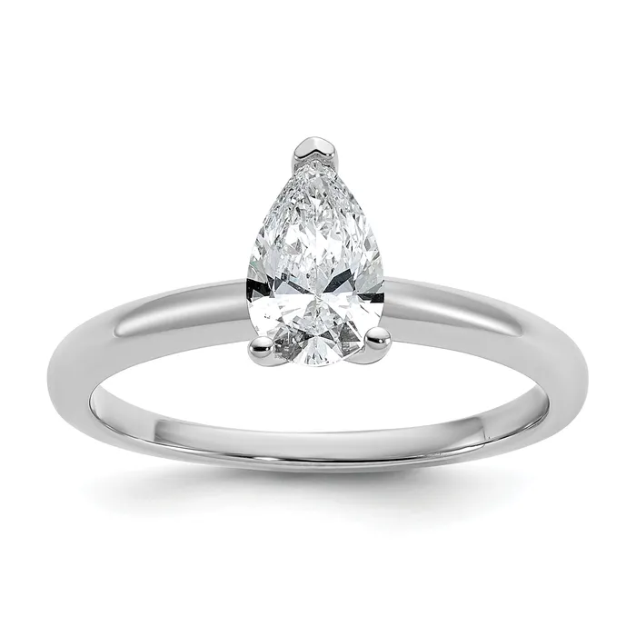 Goldia 14k White Gold 34 Ct Lab Grown Diamond VSSI G Pear Solitare Engagement Ring Rings