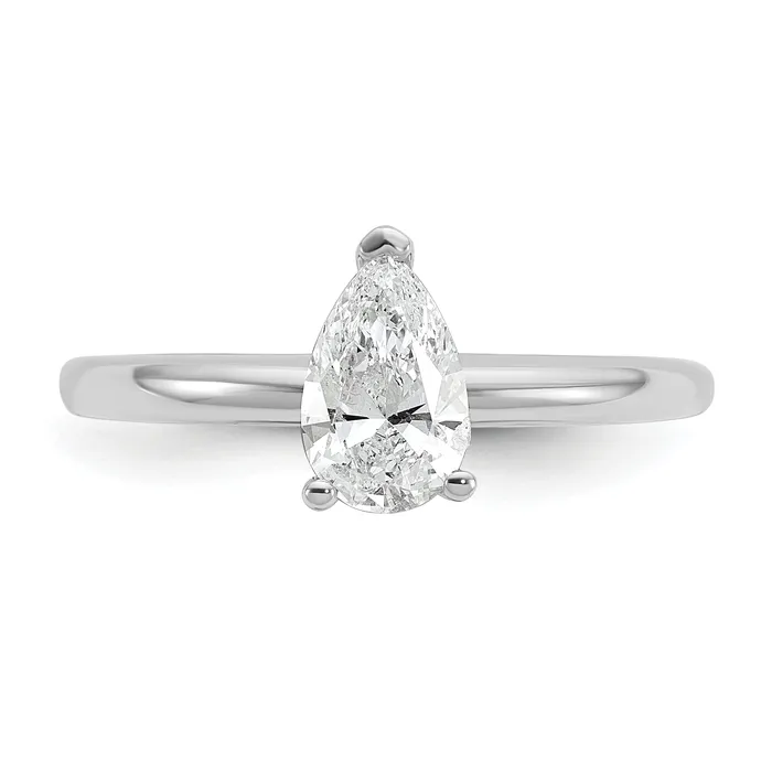 Goldia 14k White Gold 34 Ct Lab Grown Diamond VSSI G Pear Solitare Engagement Ring Rings