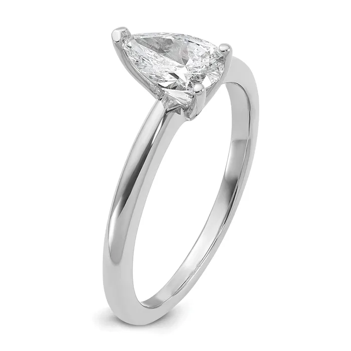 Goldia 14k White Gold 34 Ct Lab Grown Diamond VSSI G Pear Solitare Engagement Ring Rings