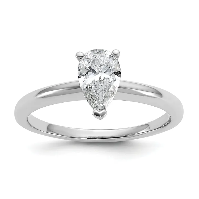 Goldia 14k White Gold 34 Ct Lab Grown Diamond VSSI G Pear Solitare Engagement Ring Rings