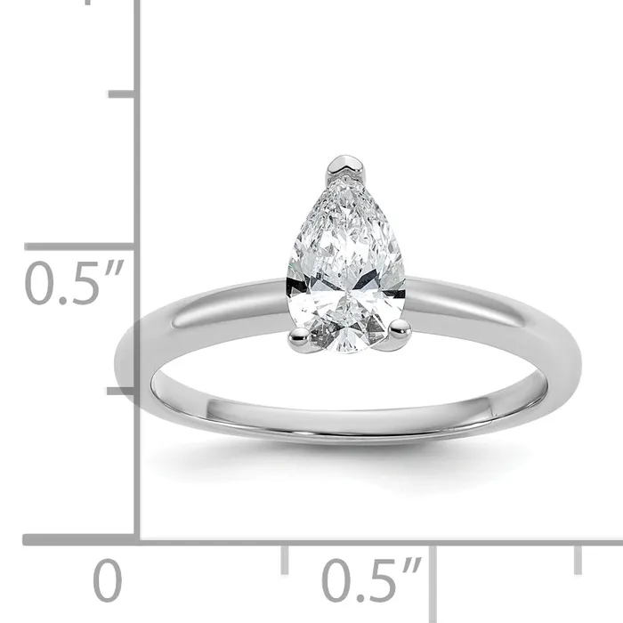 Goldia 14k White Gold 34 Ct Lab Grown Diamond VSSI G Pear Solitare Engagement Ring Rings