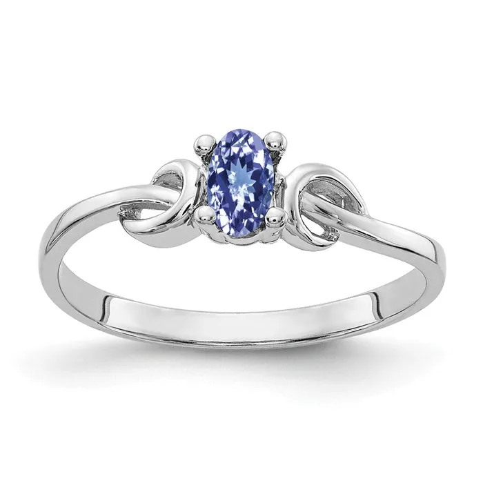 Goldia 14k White Gold 5x3mm Oval Tanzanite ring Rings