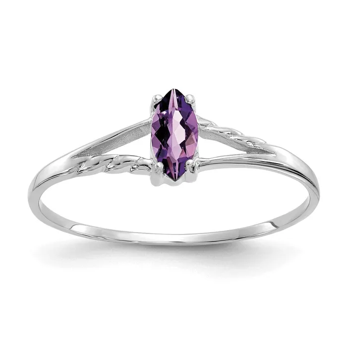 Goldia 14k White Gold Amethyst Birthstone Ring Rings