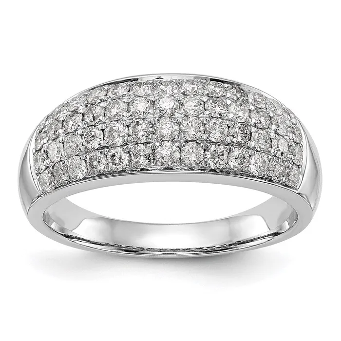 Goldia 14k White Gold Real Diamond Band Rings