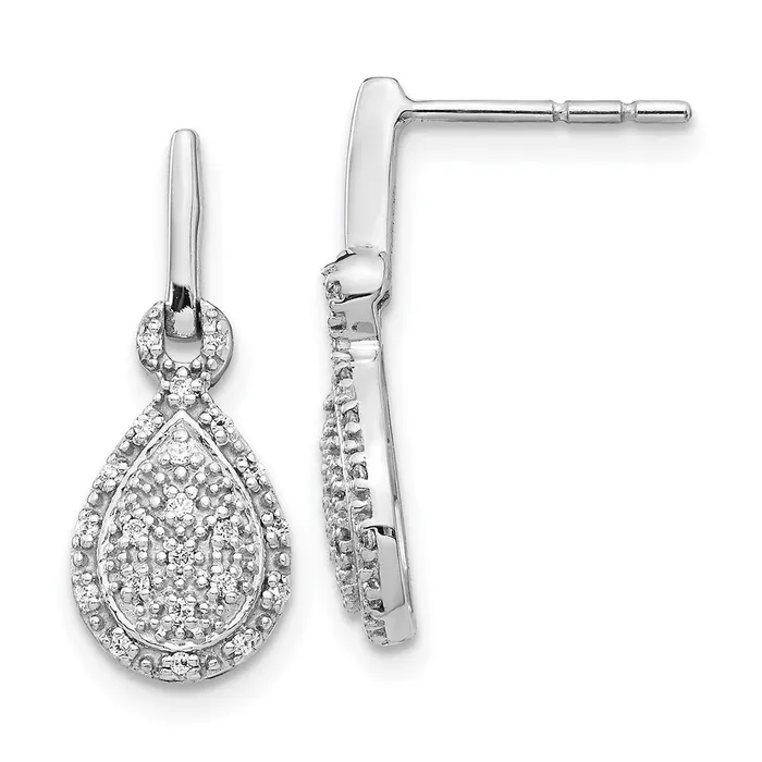 Goldia 14k White Gold Real Diamond Teardrop Post Earrings Earrings
