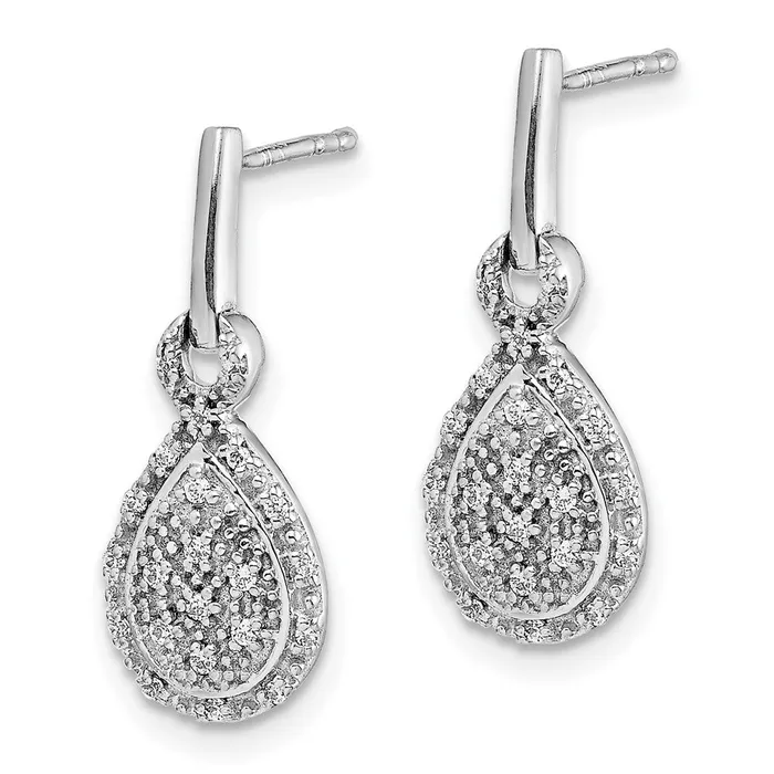 Goldia 14k White Gold Real Diamond Teardrop Post Earrings Earrings