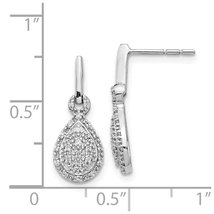 Goldia 14k White Gold Real Diamond Teardrop Post Earrings Earrings