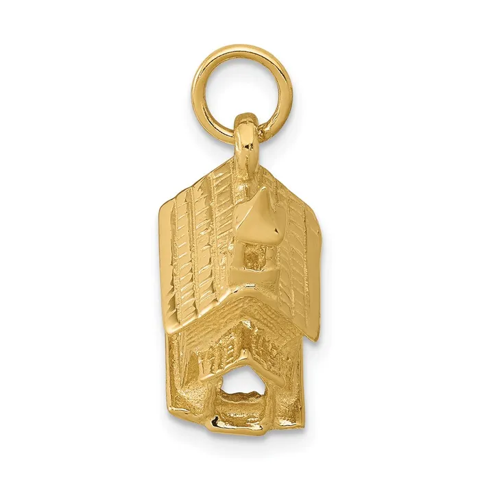 Goldia 14k Yellow Gold 3D Church Charm Charm Necklaces