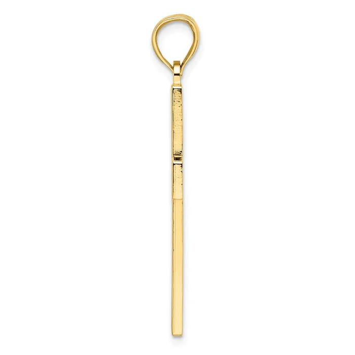 Goldia 14k Yellow Gold Beaded u0026 Polished Double Cross Pendant Necklaces