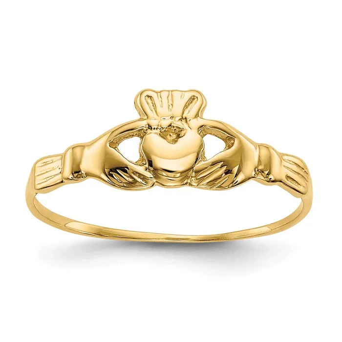 Goldia 14K Yellow Gold Childs Polished Claddagh Ring Rings